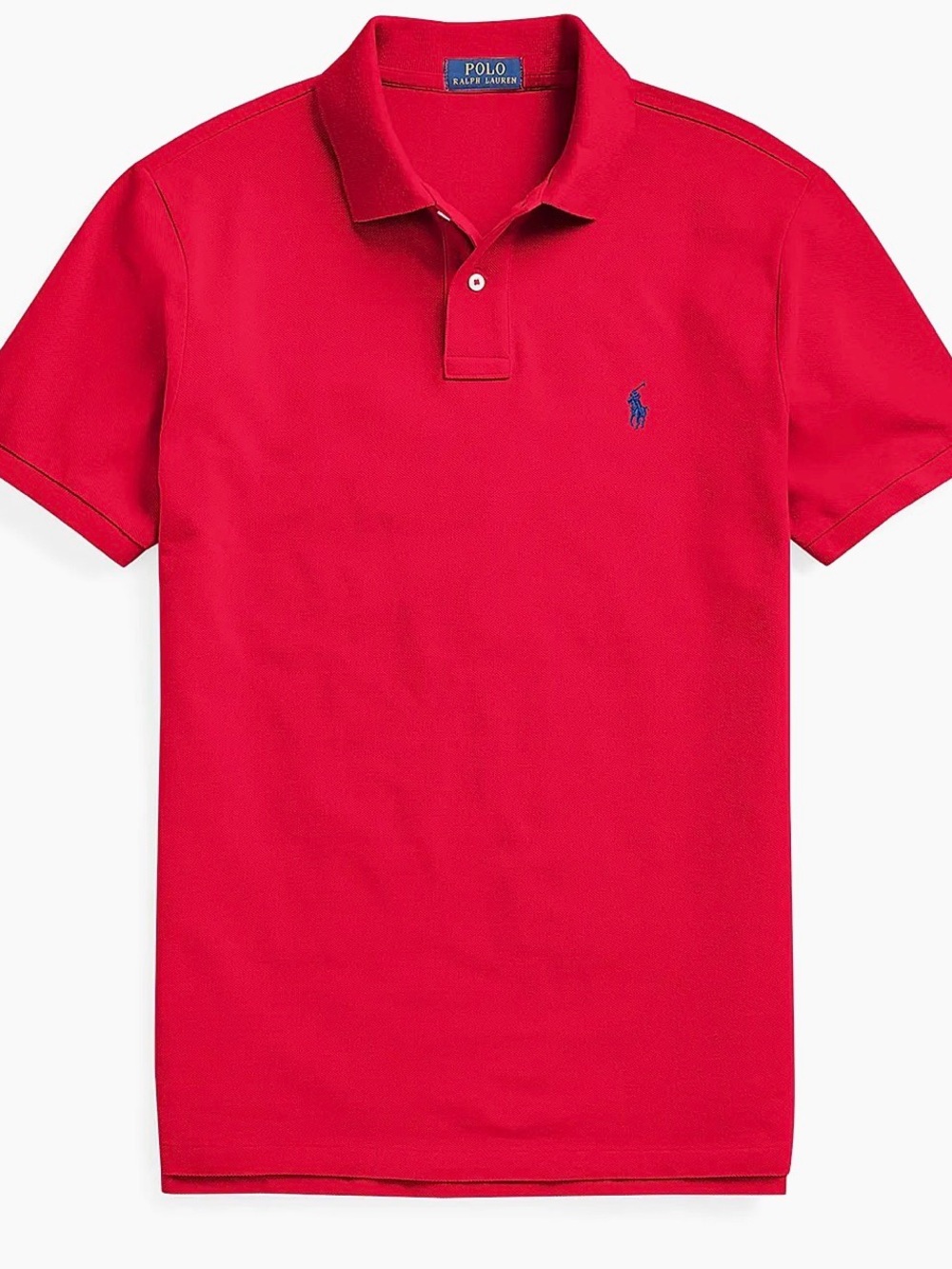 Polo by Ralph Lauren Men’s Bright Red Polo with Navy Pony